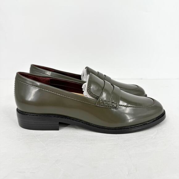 Franco Sarto Womens Alora Penny Loafers US 6.5 M EU 36.5 Green Vegan Patent NIB - Picture 3 of 12